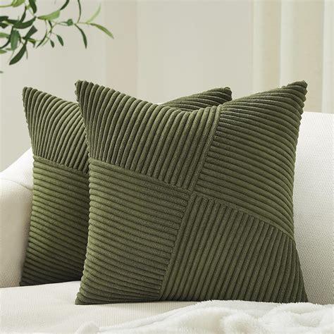 Amazon.com: Topfinel Olive Green Decorative Throw Pillow Covers Set of ...