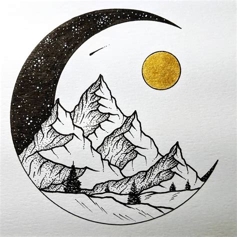art drawing moon