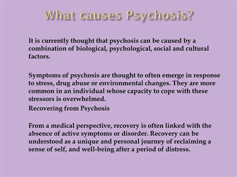 PPT - Psychosis: Causes, Symptoms, Daignosis, Prevention and Treatment PowerPoint Presentation ...