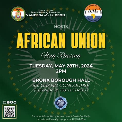 African Union Flag Raising event, will be held at Bronx Borough Hall ...