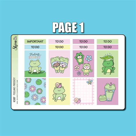 Feeling Froggy Hobonichi Cousin Sticker Kit – Shine Sticker Studio