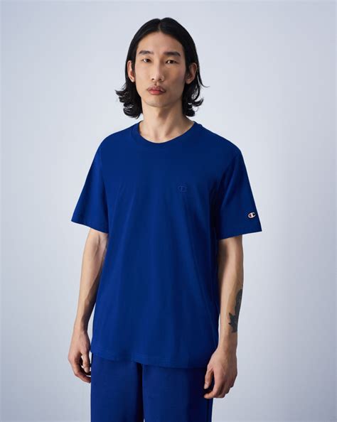 Champion T-Shirt Girocollo Icons C-Logo Blu Uomo Blu | Game7Athletics