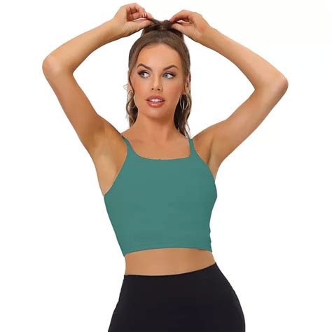 Women's Medium Impact Fitness Workout Wireless Padded Yoga Longline ...