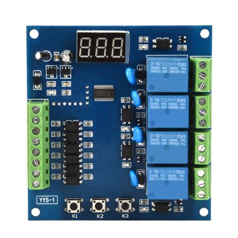 Buy Relay Module, 4 Channel Time Relay Programmable Relay Controller ...