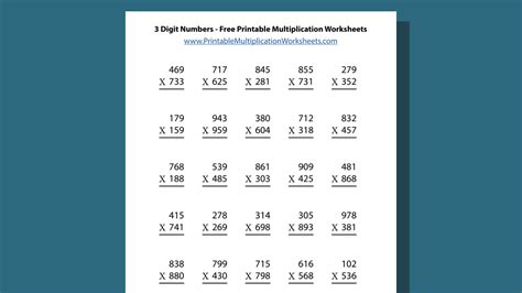 Image result for 3 Digit Multiplication Worksheets