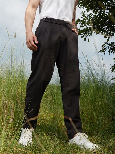 ₹899 | Campus Sutra men Midnight Black Solid Tailored Trousers ...