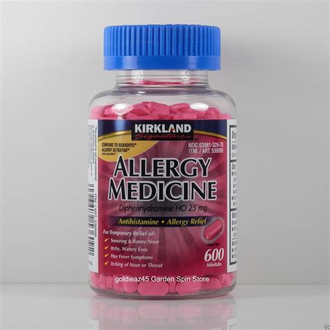 KS Allergy Medicine 600 Tablets 25 mg Diphenhydramine Antihistamine ...