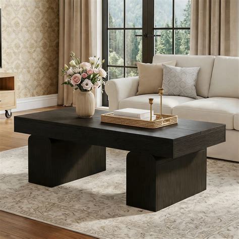 Pedestal Wood Coffee Table