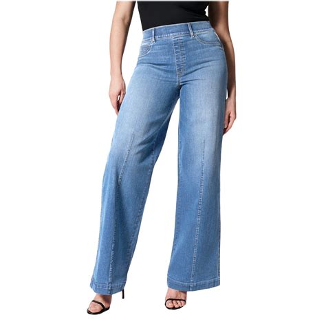 Lenpel Women's Wide Leg Jeans Trendy High Waisted Pull on Stretchy ...