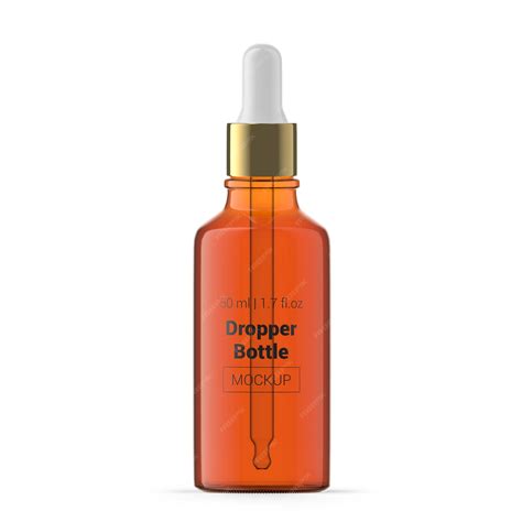 Premium PSD | 50ml 1 oz amber glass dropper bottle mockup