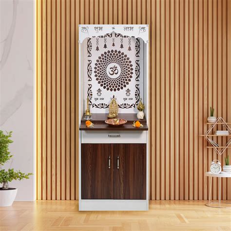 ARTOFINDIA White Wooden Pooja Mandir for Home/Temple for Office/Puja ...