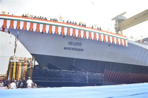 Warship for Indian Navy ‘Mahendragiri’ launched - Reporter Post