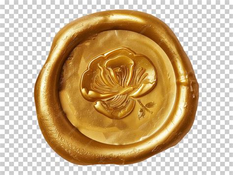 Premium PSD | Gold wax seal wax stamp isolated on transparent ...