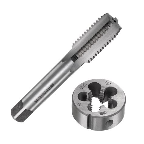 uxcell 2pcs Tap and Die Set, Metric 3/4-10 UNC Thread Taps & Round Die ...