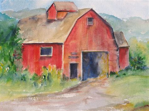 old watercolor of paintings barns jpeg Painting New Barn X 11 England Red 1500x1125 Farm ... - painting of a barn