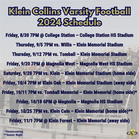 2024 Football Schedule - KCBA