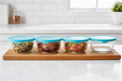 Urban Centre Round Glass Food Storage Containers Bowl Set of 4 with ...