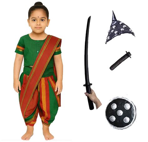 Fancydresswale Rani Laxmibai Costume Set for Girls – Traditional ...