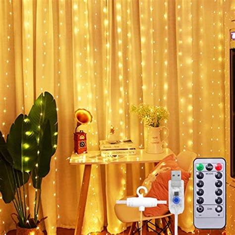 Buy SUNNEST Window Curtain String Light 300 LED 8 Lighting Modes Fairy ...