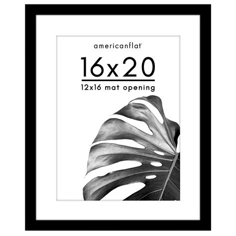 Americanflat Poster Frame 16x20 inches with 12x16 Mat - Black Wooden ...