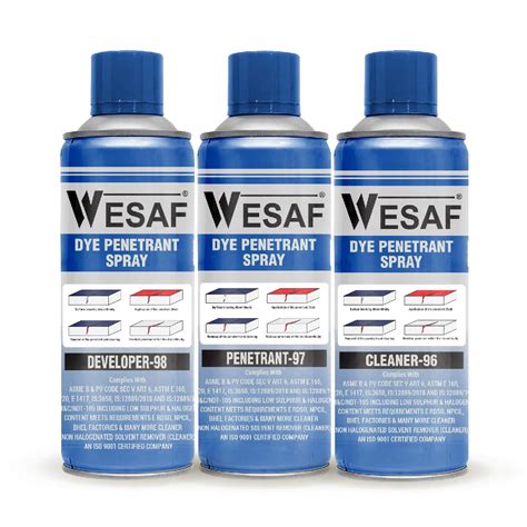 Wesaf Non Destructive Liquid Dye Penetrant Test Spray Kit (DPT Spray ...