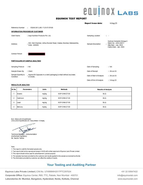 Nutrova Complete Omega 3 | Clinical Reports on Purity & Safety