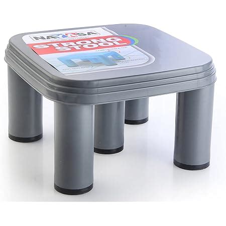 Joyo Plastic Multipurpose Strong 5 Legs Tuff Square Stool (Big) - Grey ...