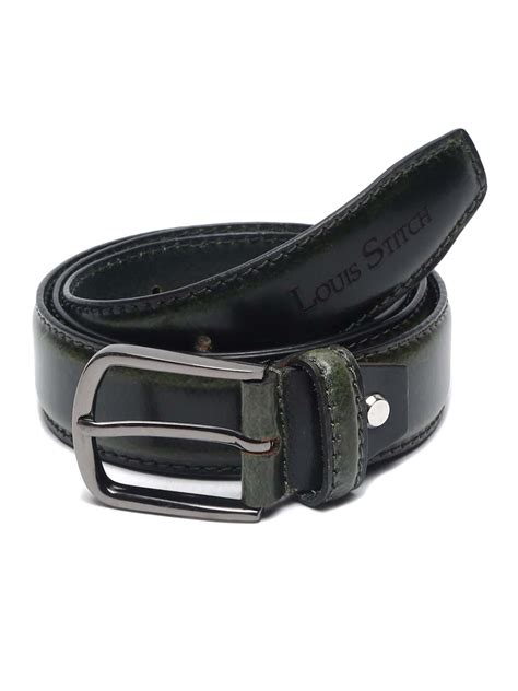Buy Men'S Seaweed Green Italian Raw Crunch Leather Belt Handcrafted ...