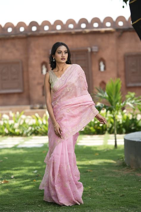 PINK - PURE TUSSAR SAREE WITH ALLOVER PITA WORK – Urmi Weaves