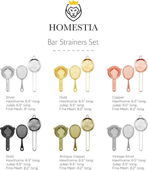 Buy Homestia Cocktail Strainer Set Stainless Steel Bar Tool Bar ...