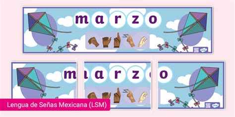Letrero: Marzo en LSM (teacher made) - Twinkl