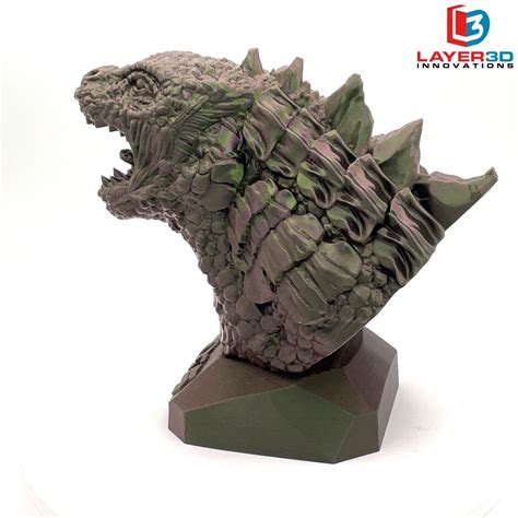 3D Printed Godzilla Bust - Gojira, King of the Monsters | #4638229466