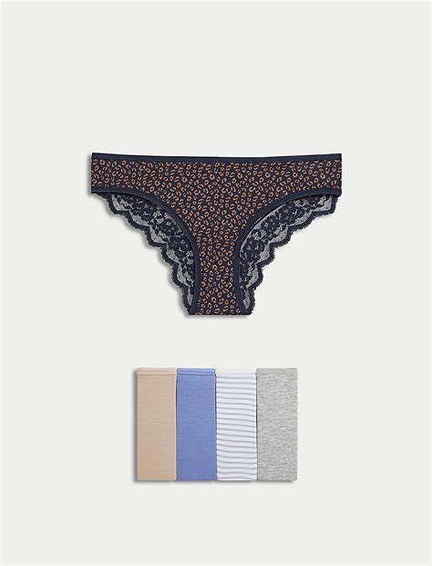 Buy 5pk Cotton Rich Low Rise Brazilian Knickers at Marks & Spencer