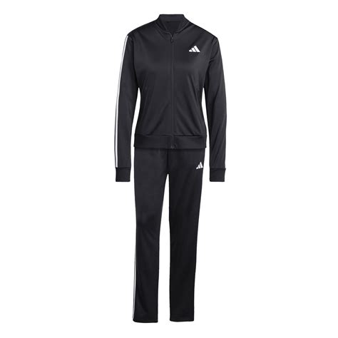 adidas | Back 2 Basics 3-Stripes Tracksuit Womens | Black/White ...