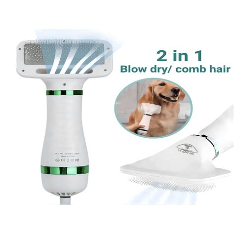 Pet Hair Dryer, 2 In 1 Pet Grooming Hair Dryer With Sliding Brush, Home ...