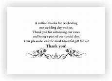 Message For Wedding Gift by Thank You Note To Accompany Your Wedding Return Gift Message For Wedding Gift