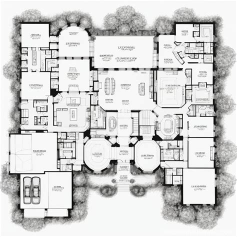 Elegant Mansion Floor Plan Design | Stable Diffusion Online