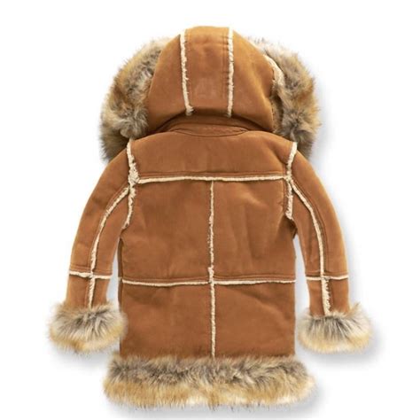 Jordan Craig Kids Shearling Coat In Cognac