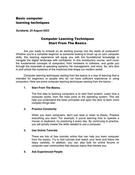 Image result for Basic Computer Learning