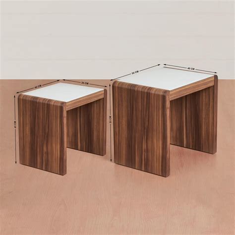 Buy Crystal Textured Nest of Table - Set of 2 from Home Centre at just ...