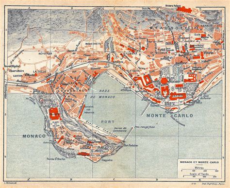 Large detailed old map of Monaco, Monte Carlo – 1921 | Vidiani.com | Maps of all countries in ...