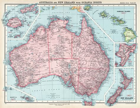 Download Pacific Ocean 1925 New Zealand Oceania Australia Misc Map 8k Ultra HD Wallpaper