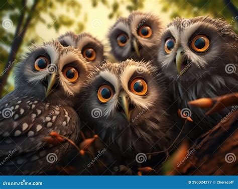 A group of owls stock illustration. Illustration of pride - 290024277
