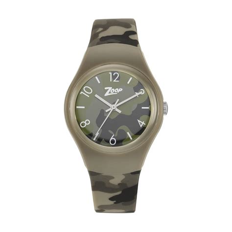 Zoop Camo Quartz Analog Green Dial Green Silicone Strap Watch for Kids ...