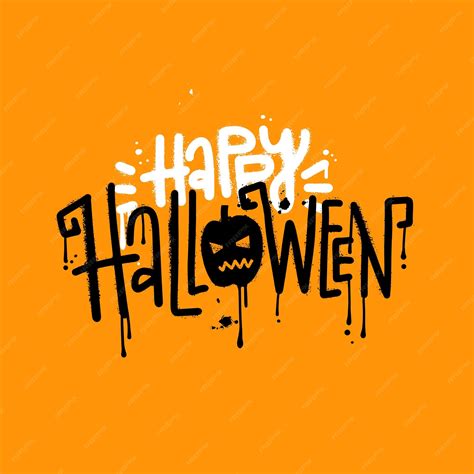 Premium Vector | Happy Halloween urban graffiti lettering text for banners and posters Word with ...
