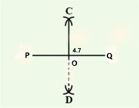 draw a line segment PQ =4.7cm. draw the perpendicular bisector of PQ ...