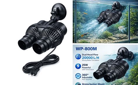 Jainsons Pet Products Sobo WP-800M Dual Powerhead 360 Degree Rotatable ...