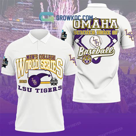 NCAA LSU Tigers World Series 2023 Omaha White Polo Shirt