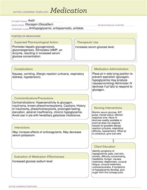 Glucagon Medication Template, Web product monograph master template ...