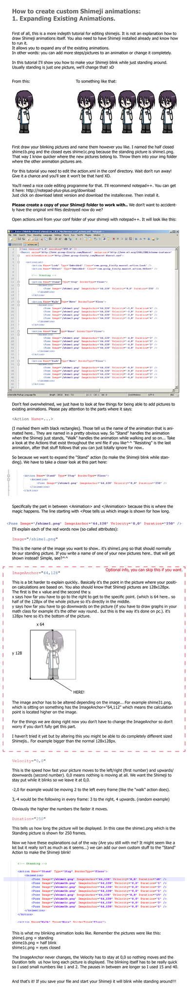 Shimeji Tutorial 的图像结果